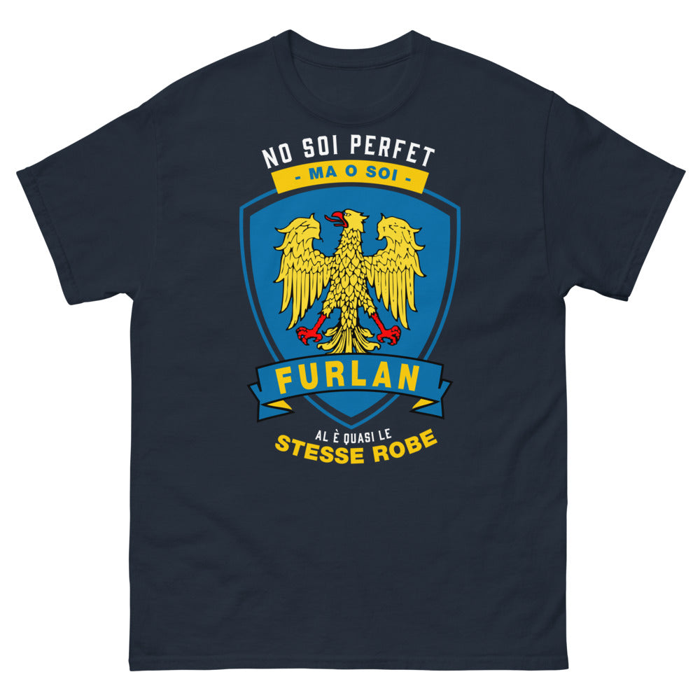 T-Shirt Friuli Blu Navy - No soi perfet, ma o soi furlan