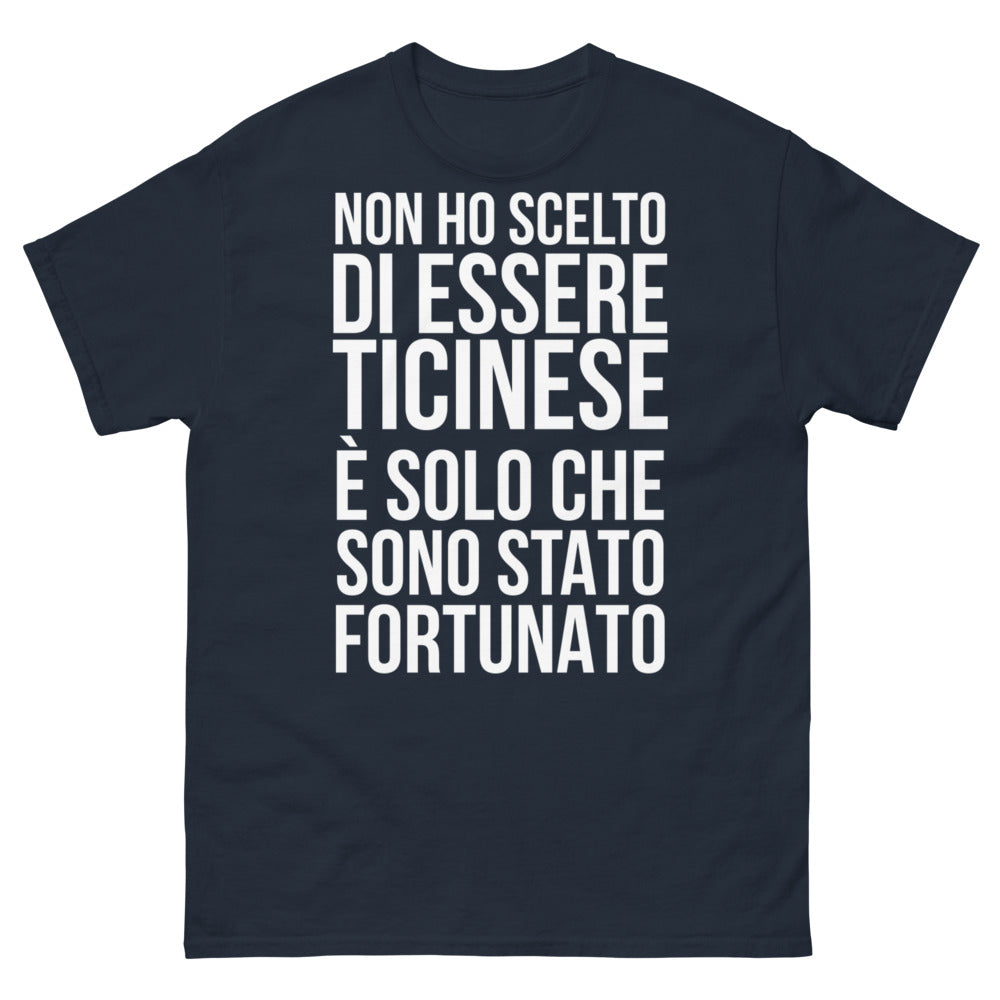 T-shirt Ticinese nero retro - Orgoglio svizzero con humor