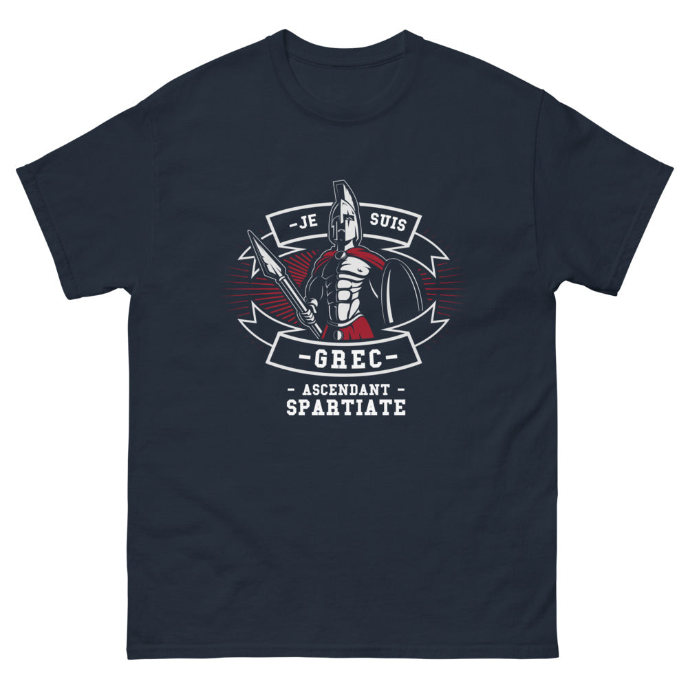 T-shirt Grec marine - Je suis Grec, Ascendant Spartiate