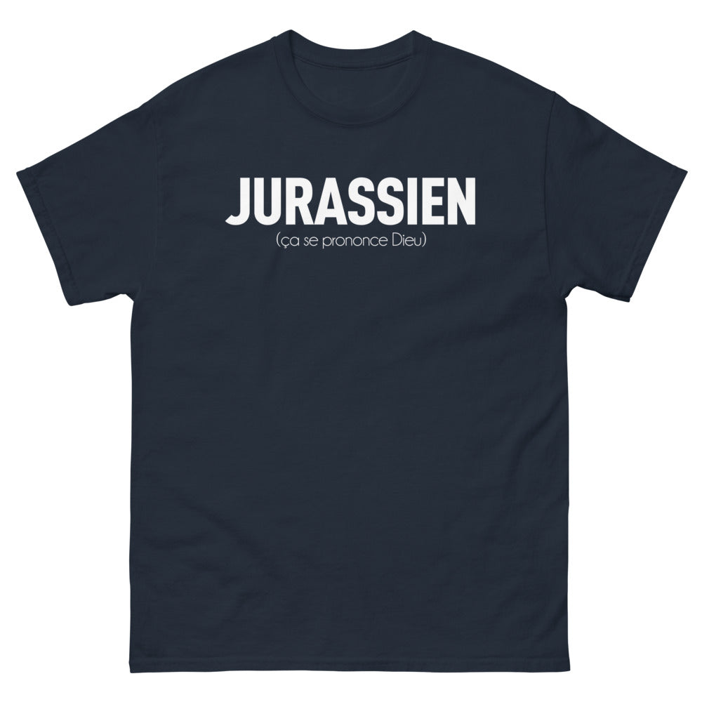 T-shirt Jura marine - Jurassien, ça se prononce Dieu