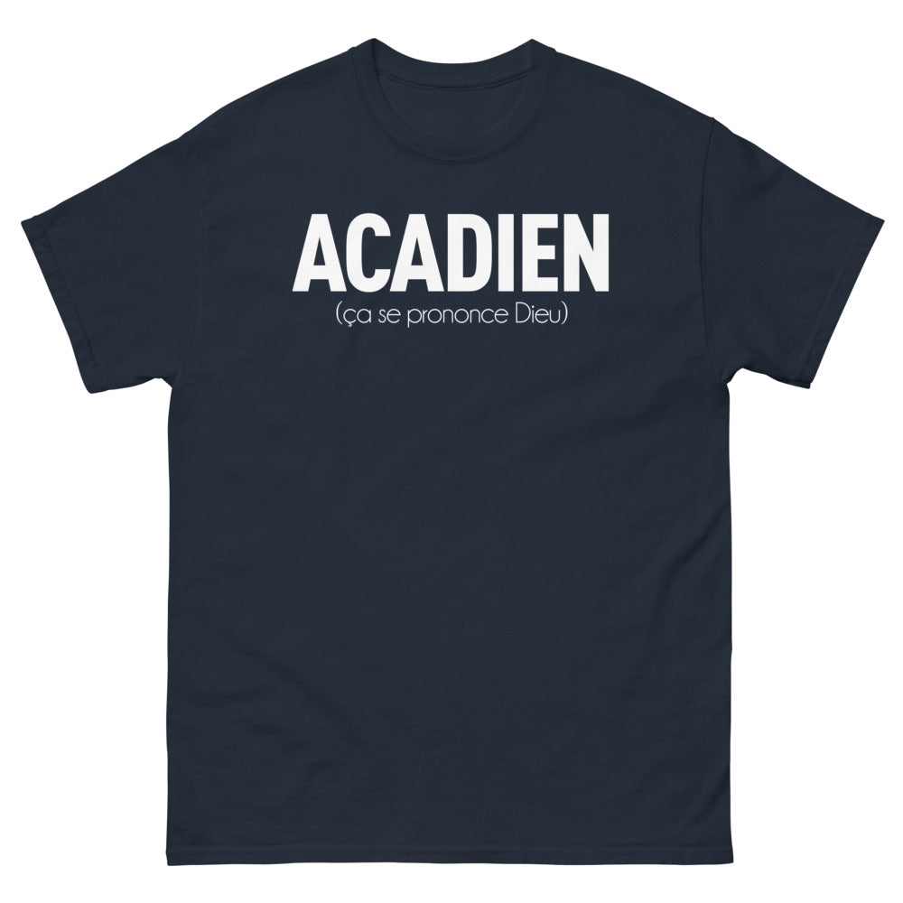 T-shirt Acadien marine - L'humour au sommet