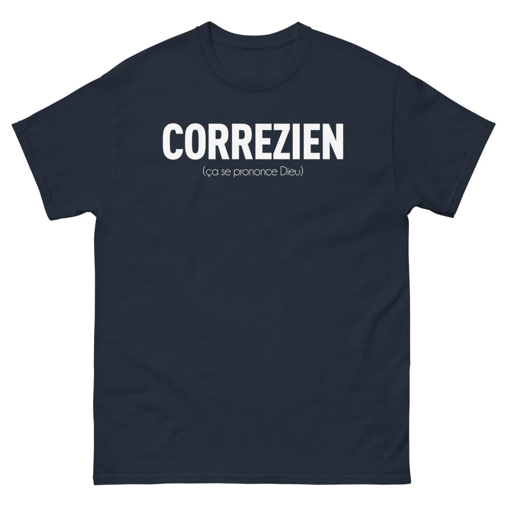 T-shirt Corrézien marine - Ça se prononce Dieu