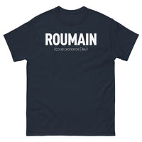 Thumbnail for T-shirt Roumain marine - On prononce Dieu avec humour