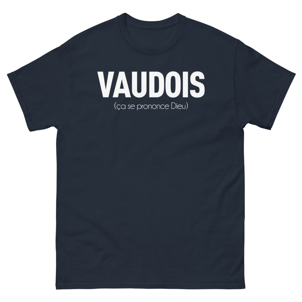 T-shirt Vaudois marine - Ça se prononce Dieu