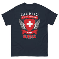 Thumbnail for T-shirt Suisse marine - Dieu merci je ne suis pas Français