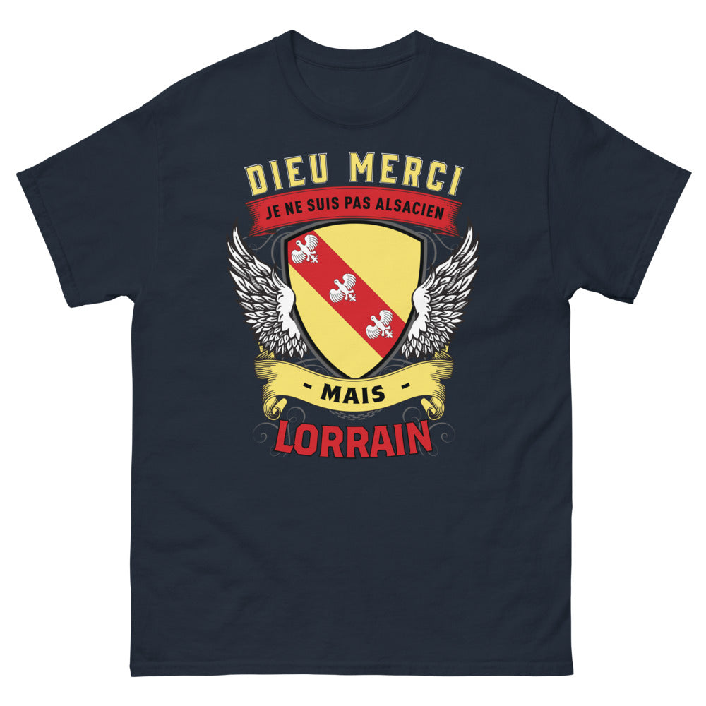 T-shirt Lorraine marine - Dieu merci, je ne suis pas Alsacien