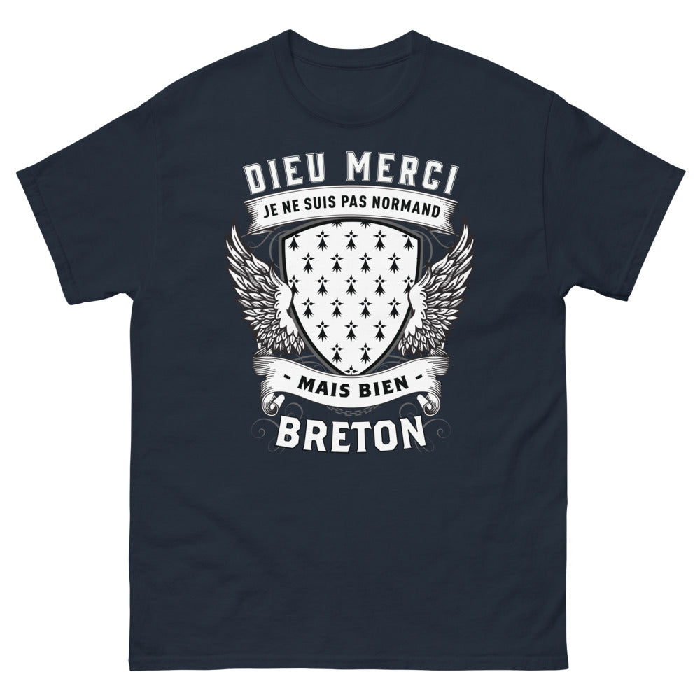 T-shirt Bretagne marine - Dieu merci je ne suis pas normand