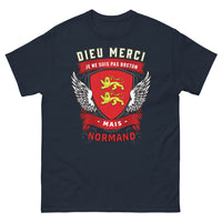 Thumbnail for T-shirt Normandie marine - Dieu merci je ne suis pas Breton
