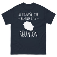 Thumbnail for T-shirt Réunionnais marine - Si Trouvé, Ramenez-moi à la Réunion