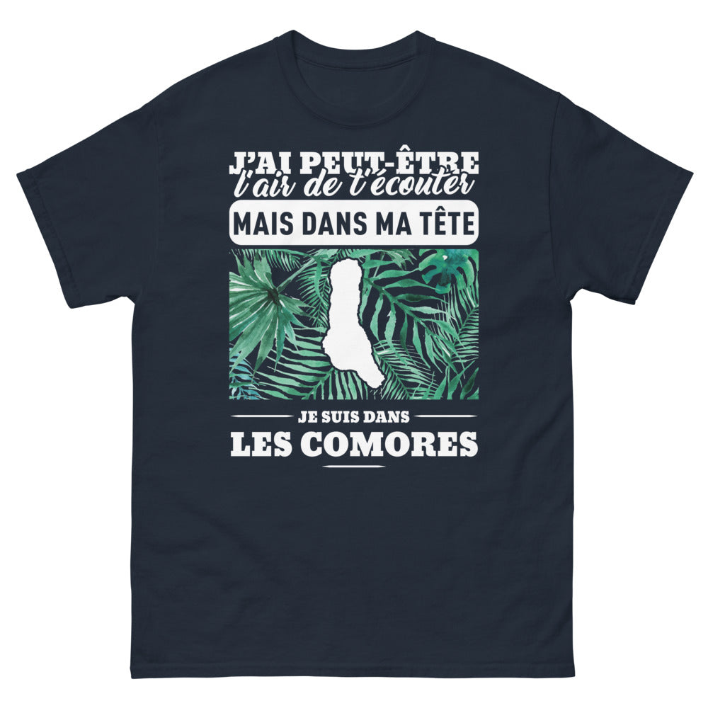 T-shirt Comores marine - Dans ma tête je suis aux Comores