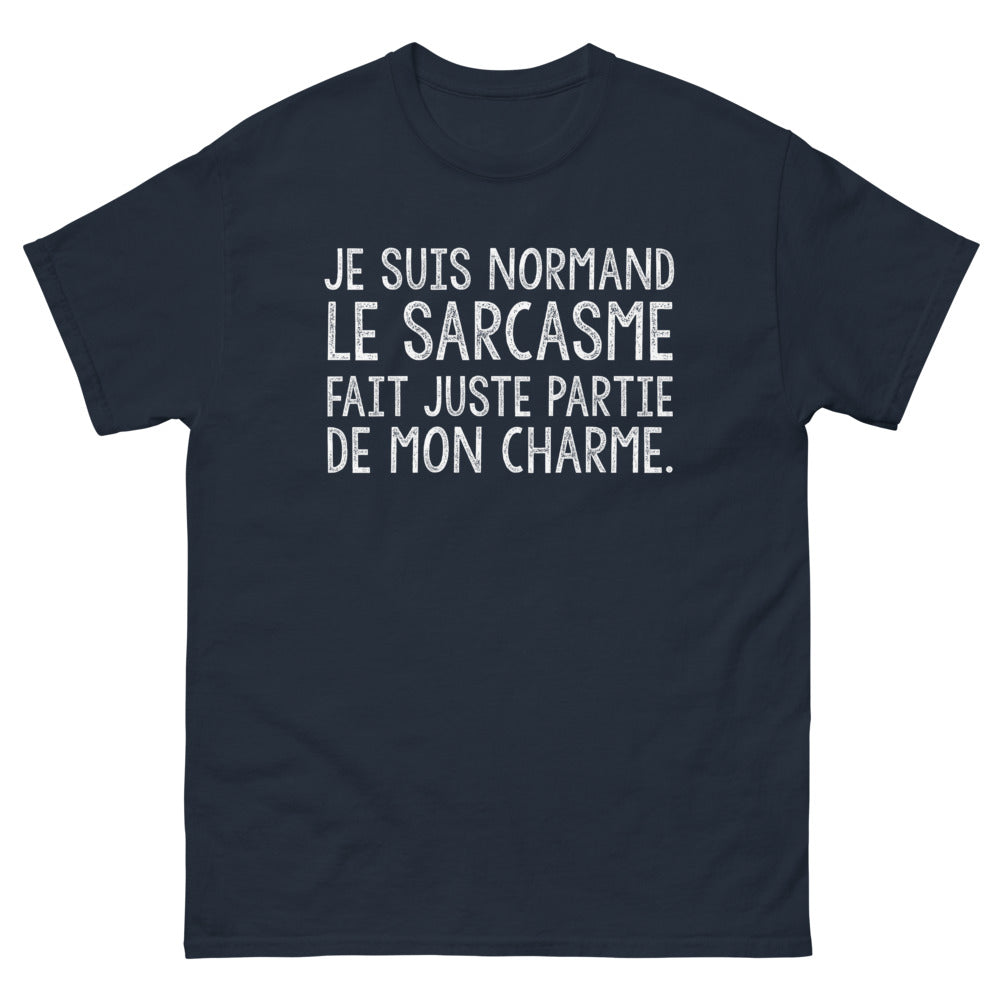 T-shirt Normand marine - Je suis Normand, le sarcasme fait partie de mon charme