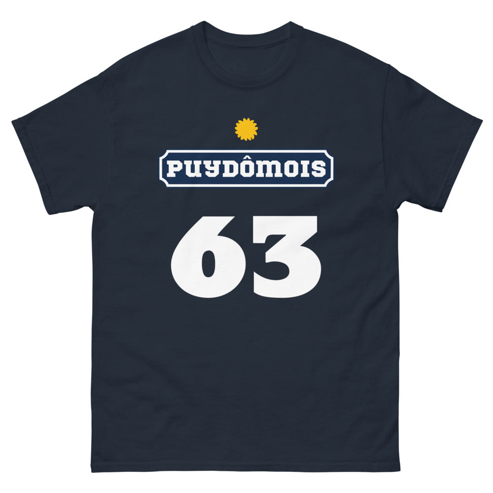 T-shirt Puydômois marine - design authentique et nostalgique