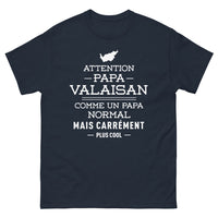 Thumbnail for T-shirt Valais noir dos - Attention Papa Valaisan : plus cool !