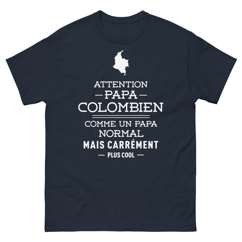 T-shirt Colombien bleu marine - Papa colombien mais carrément plus cool