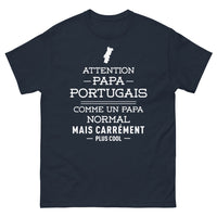 Thumbnail for T-shirt Portugal marine - Attention Papa Portugais, plus cool