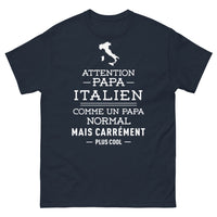 Thumbnail for T-shirt Italie noir dos - Attention Papa Italien: Plus Cool Qu'un Papa Normal