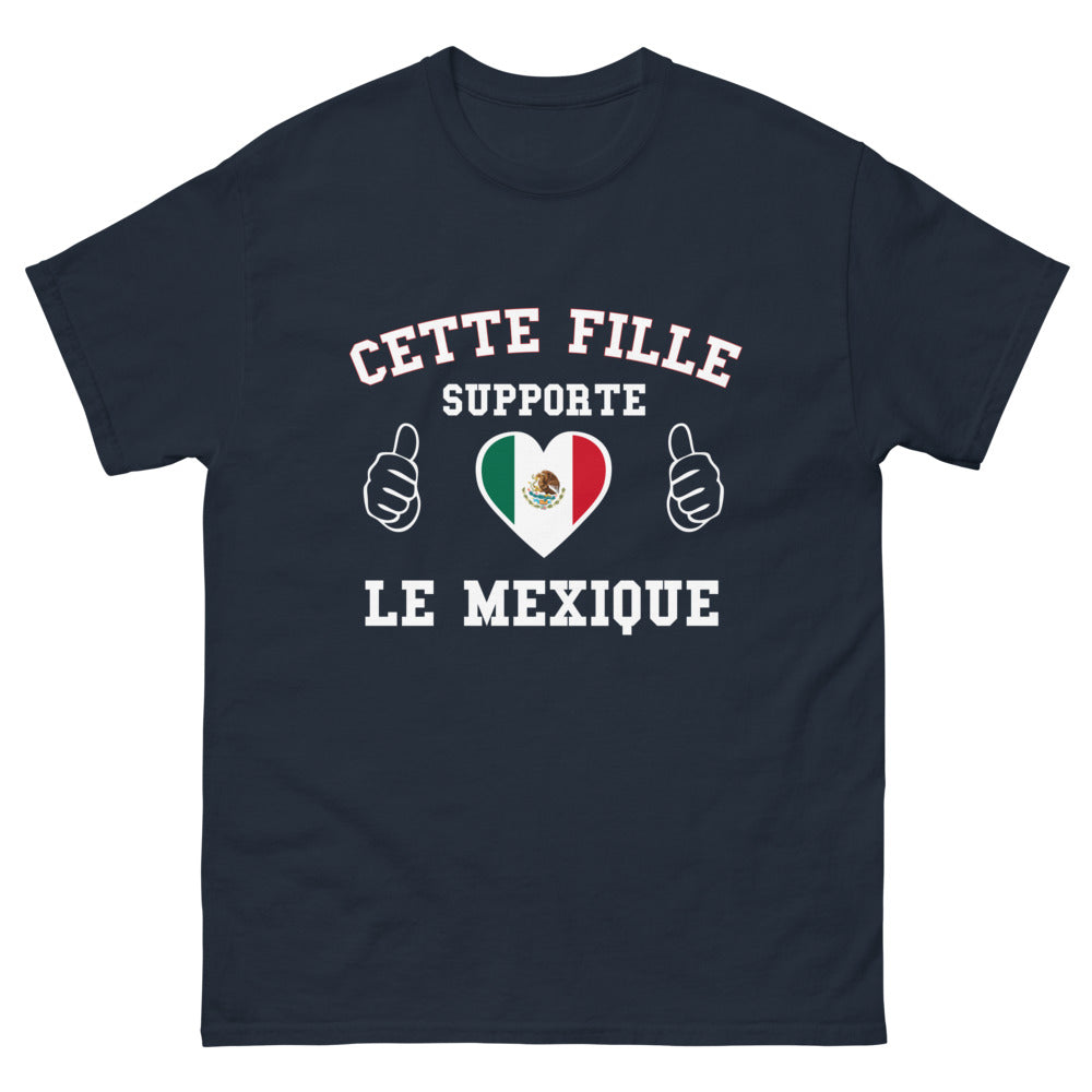 T-shirt Mexique marine - Cette fille supporte le Mexique