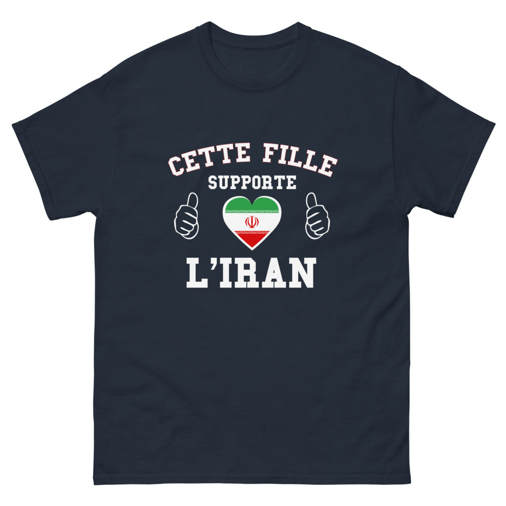 T-shirt Iranien marine - Cette Fille Supporte l'Iran
