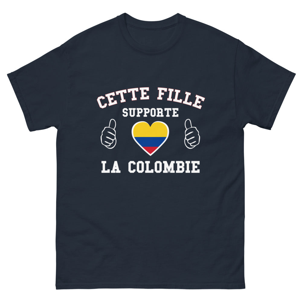 T-shirt Colombie marine - Cette fille supporte la Colombie