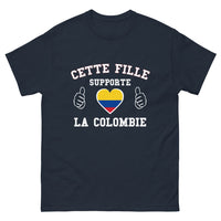 Thumbnail for T-shirt Colombie marine - Cette fille supporte la Colombie