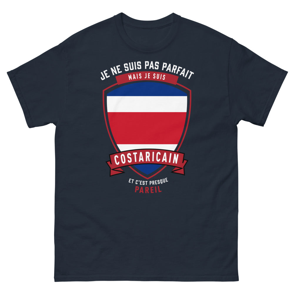 T-shirt Costa Rica marine - Je ne suis pas parfait mais je suis Costaricain