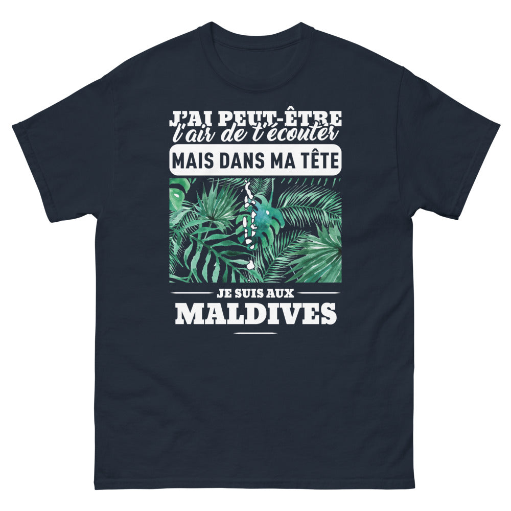T-shirt Maldives marine - J'ai peut-être l'air de t'écouter