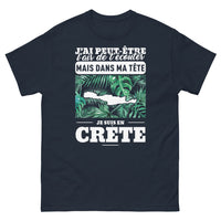 Thumbnail for T-shirt Crète marine - J'ai Peut-être l'Air de T'Écouter