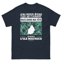 Thumbnail for T-shirt Île Maurice marine - J'ai peut-être l'air de t'écouter