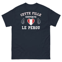 Thumbnail for T-shirt Pérou marine - Cette Fille Supporte le Pérou