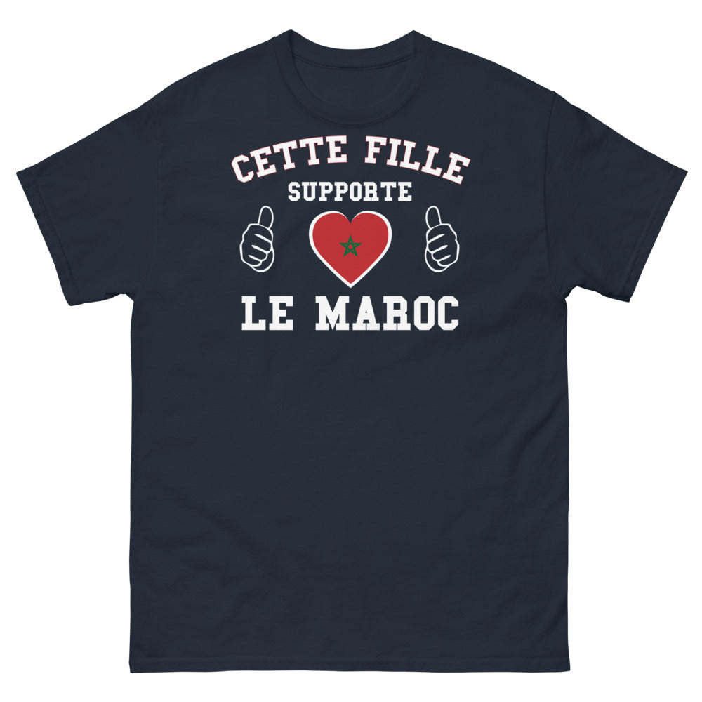 T-shirt Maroc marine - Cette fille supporte le Maroc