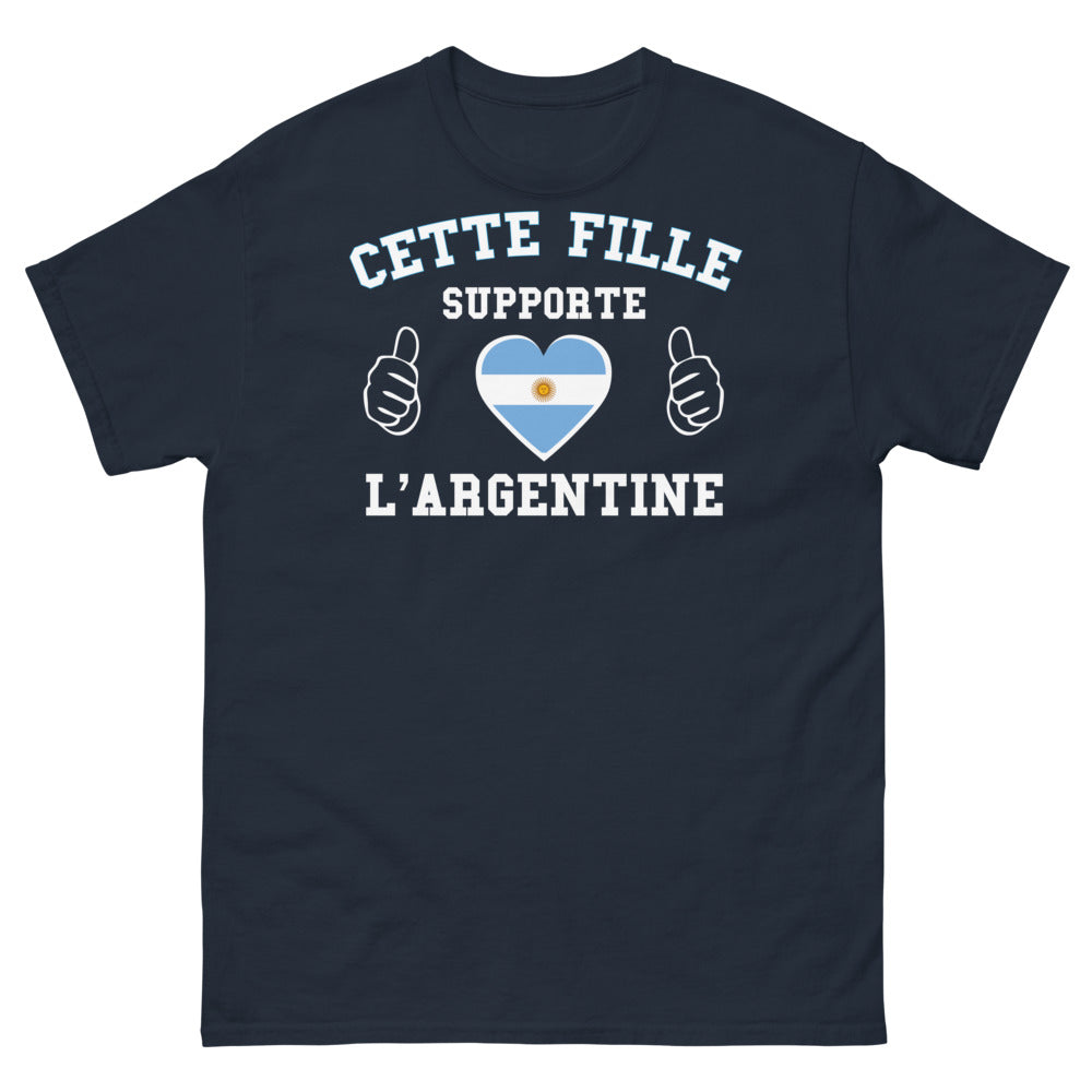 T-shirt Argentine marine - Jeune Fille Fières de l'Argentine