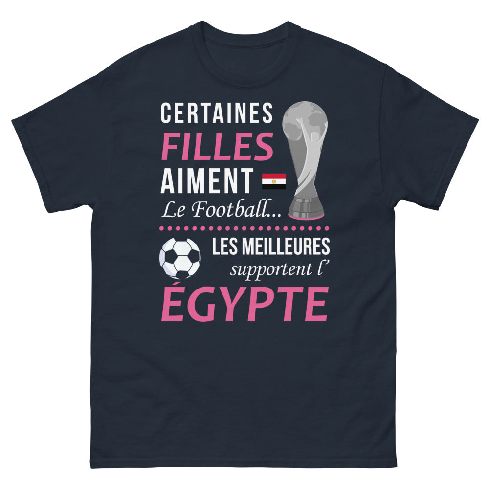 T-shirt Égypte bleu marine - Certaines filles aiment le football