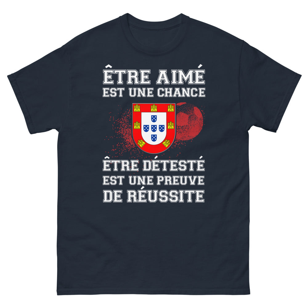 T-shirt humour noir dos - Être aimé est une chance