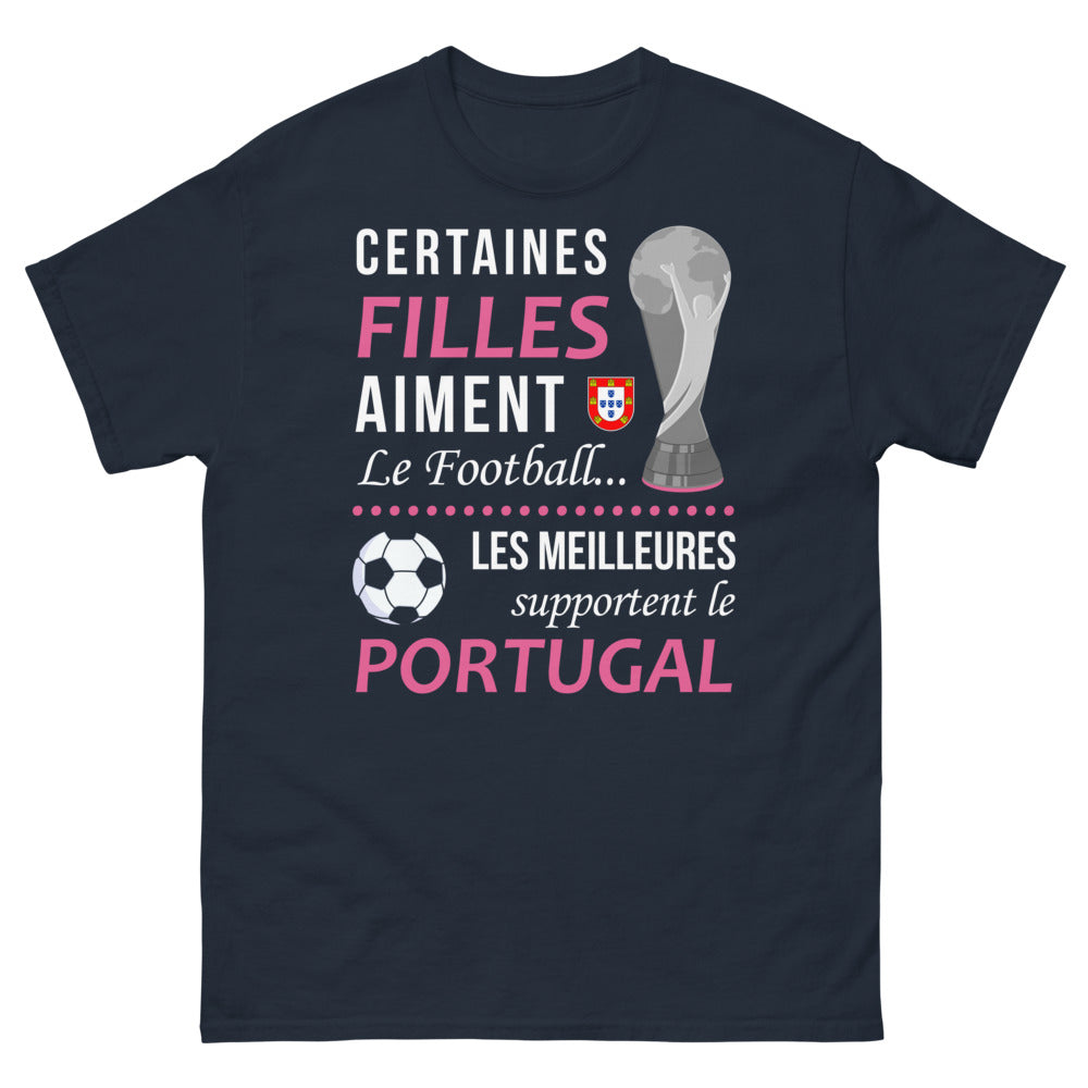 T-shirt Portugal marine - Certaines Filles Aiment le Football