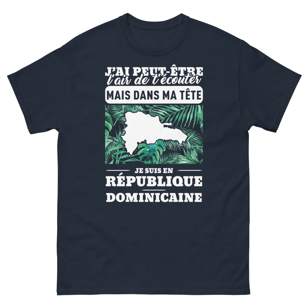 T-shirt République Dominicaine marine - Écoute sélective humoristique