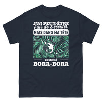Thumbnail for T-shirt Évasion Bora Bora marine - J'ai peut-être l'air de t'écouter