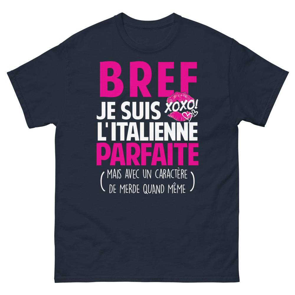 T-shirt Italie marine - Caractère de merde avec humour