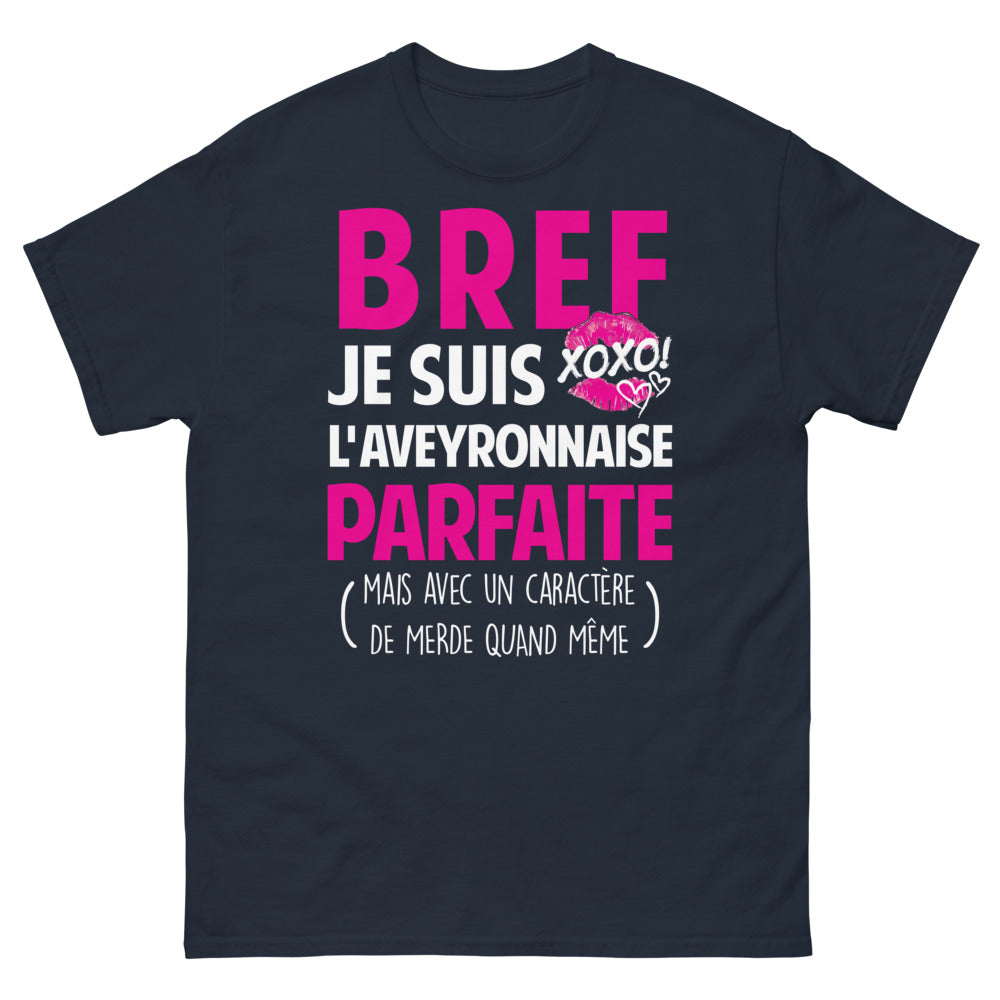 T-shirt Aveyron noir dos - Aveyronnaise parfaite avec humour
