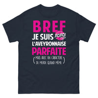 Thumbnail for T-shirt Aveyron noir dos - Aveyronnaise parfaite avec humour
