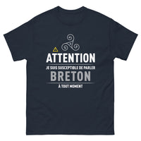 Thumbnail for T-shirt Bretagne marine - Attention, je suis susceptible de parler breton à tout moment
