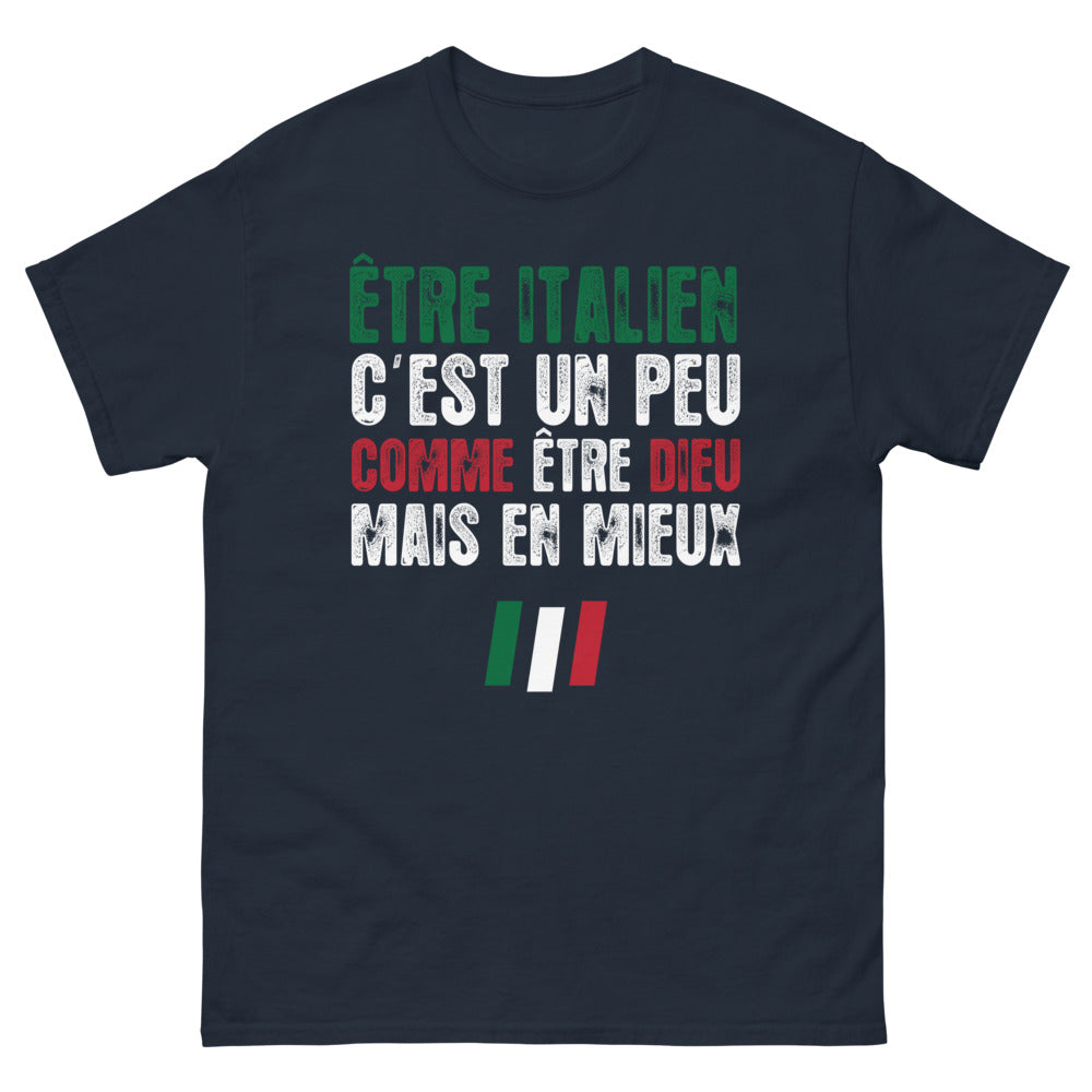 T-shirt Italie marine - Comme un Dieu, mais en mieux !