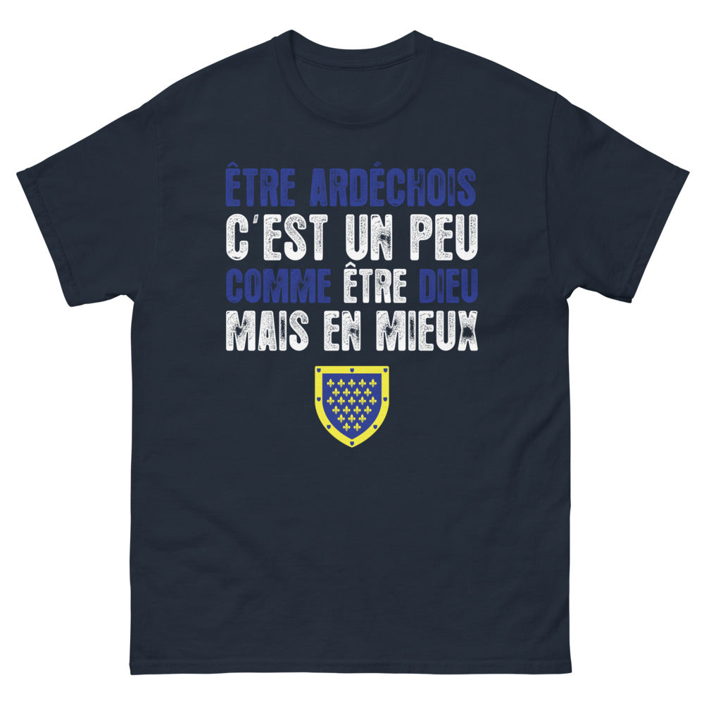 T-shirt Ardèche marine - Être Dieu, mais en mieux