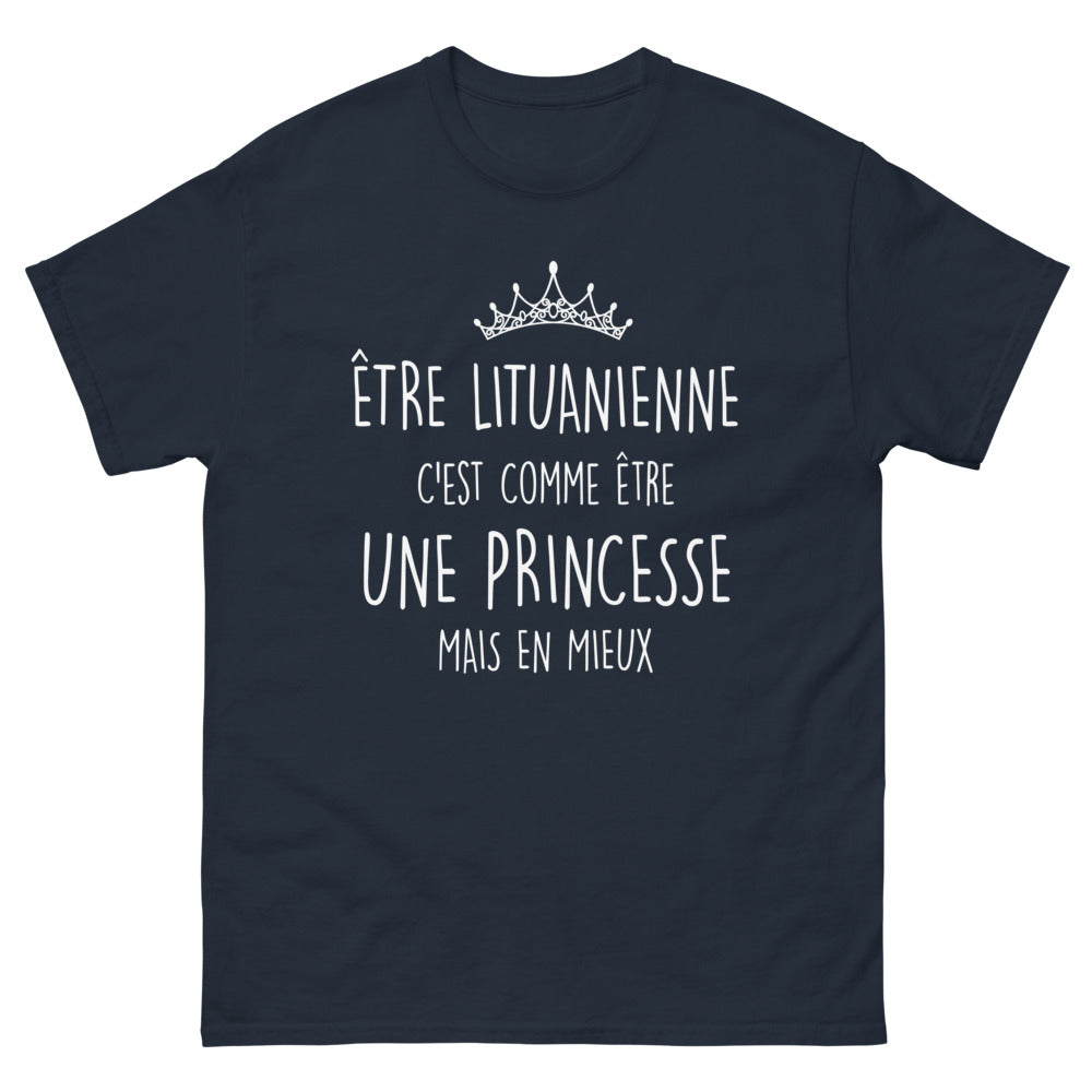 T-shirt Lituanie marine - Être lituanienne c'est comme être une princesse