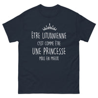 Thumbnail for T-shirt Lituanie marine - Être lituanienne c'est comme être une princesse