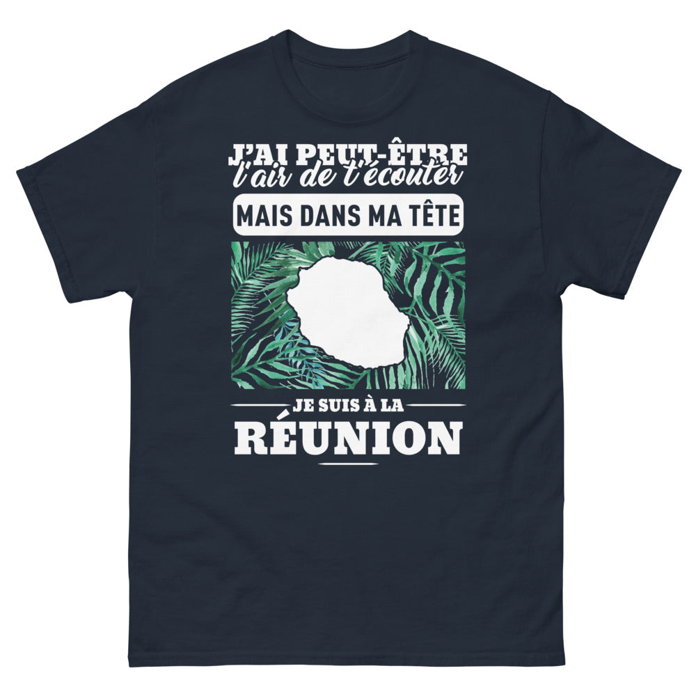 T-shirt Réunionnais marine - J'ai Peut-Être l'Air de T'écouter