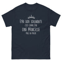 Thumbnail for T-shirt Aide-Soignante marine - Être aide-soignante, c'est mieux qu'une princesse