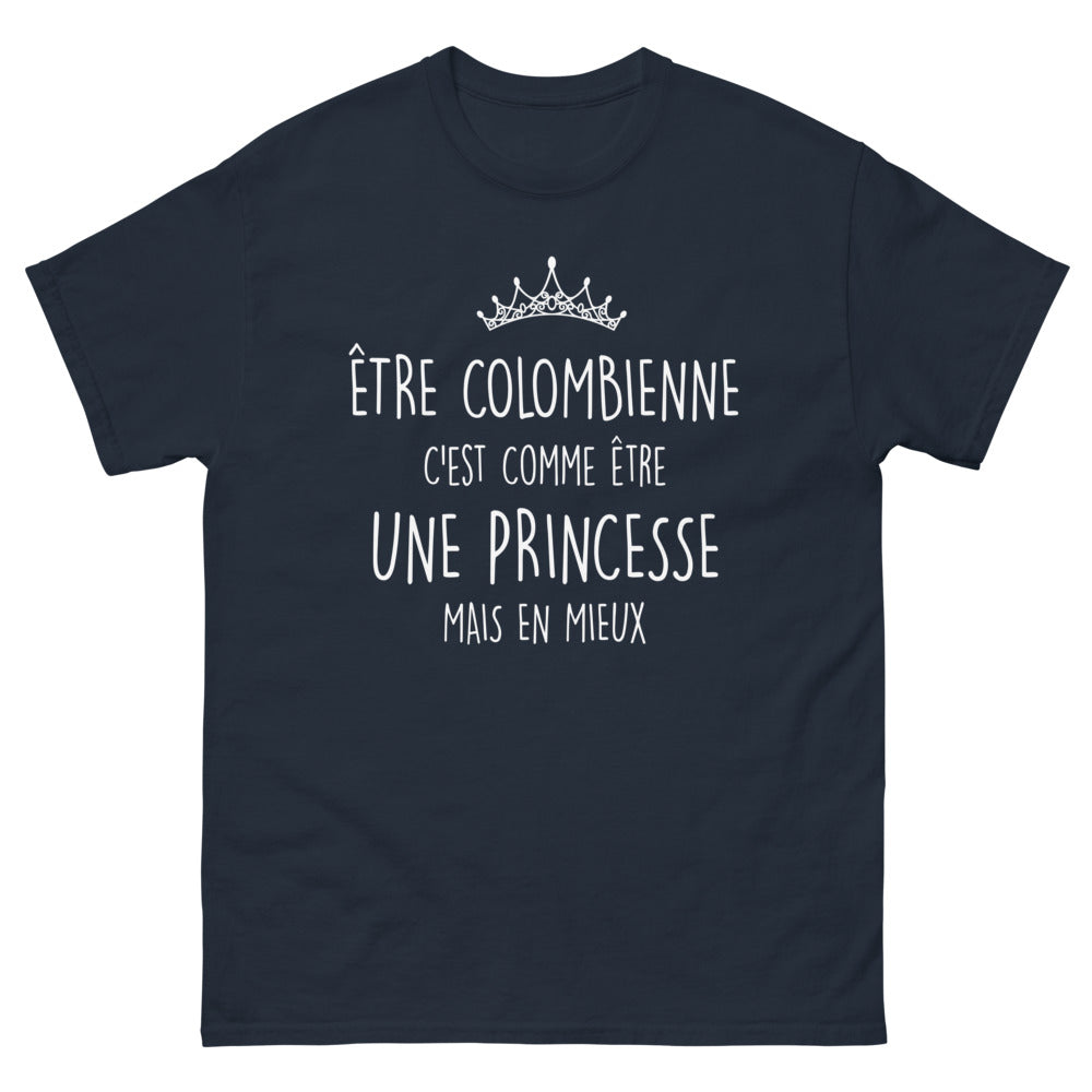 T-shirt Colombienne marine - Être une princesse, mais en mieux
