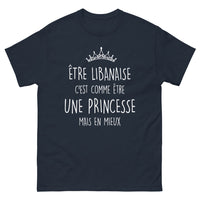 Thumbnail for T-shirt Liban marine - Être Libanaise, c'est comme être une princesse