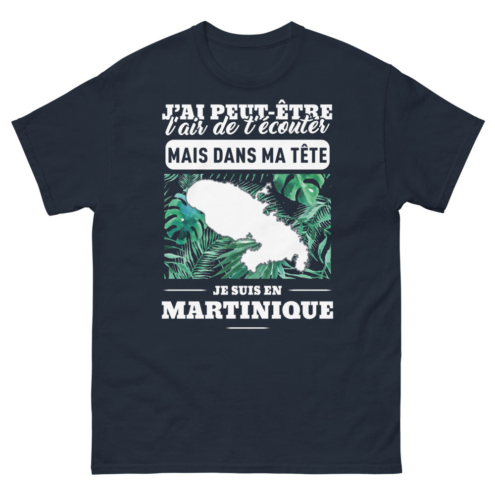T-shirt Martinique marine - Dans ma tête je suis en Martinique