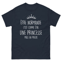 Thumbnail for T-shirt Normandie marine - Être Normande c'est comme une princesse